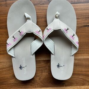 Margaritaville (Jimmy Buffet) Sand and Beige Flip Flops. Never Worn.